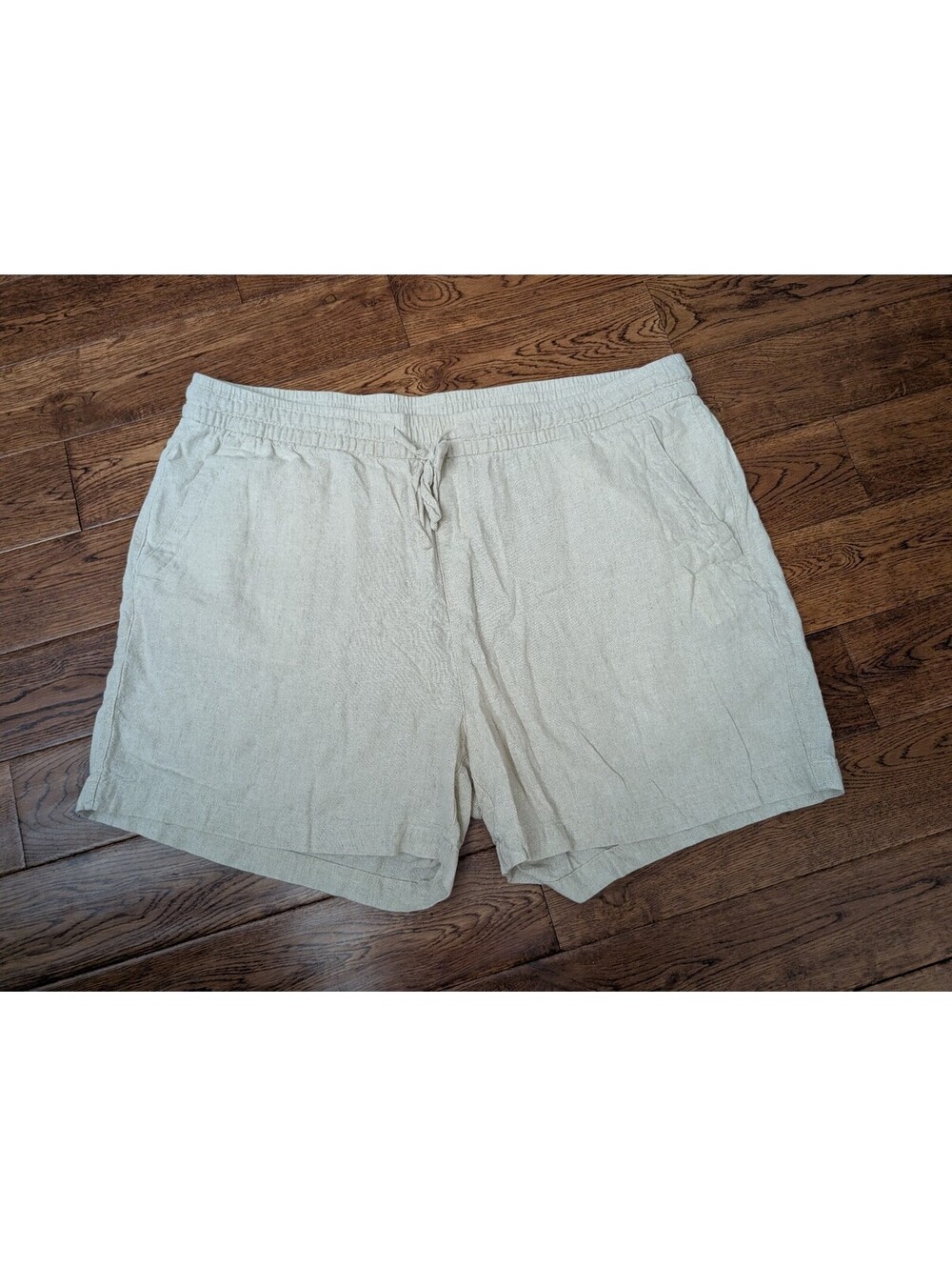 Old Navy Linen Rayon Blend Elastic Drawstring Waist 4.5" Inseam Shorts Size XL